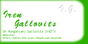 iren gallovits business card